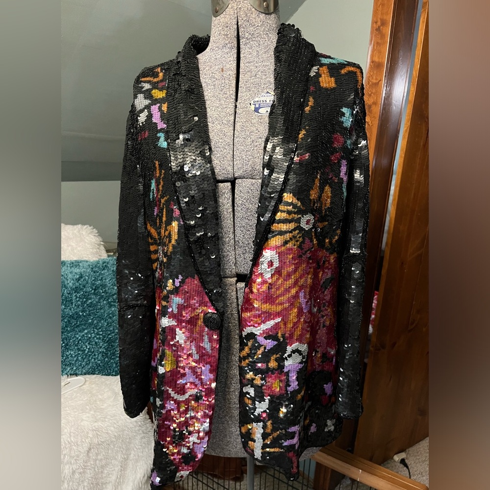 Vintage sequin floral jacket
